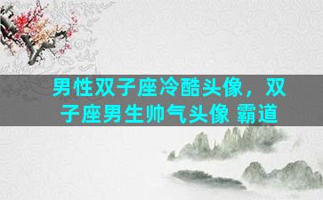 男性双子座冷酷头像，双子座男生帅气头像 霸道